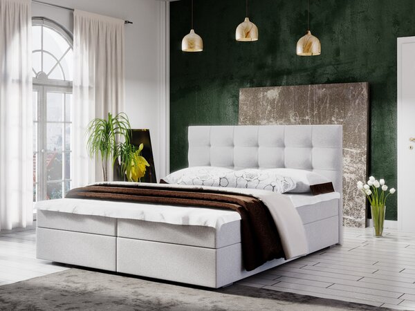 Manželská postel s úložným prostorem STIG COMFORT 5 - 200x200, béžová
