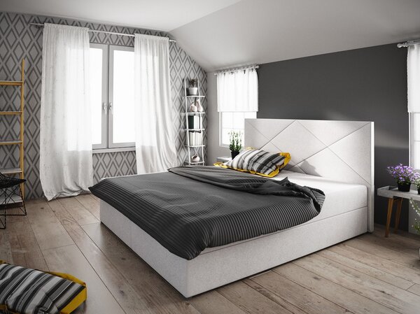 Manželská postel s úložným prostorem STIG 4 - 200x200, béžová