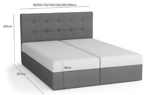 Manželská postel s úložným prostorem STIG 3 - 200x200, hnědá