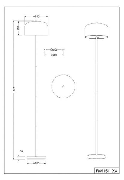 Reality Leuchten LED stojací lampa Jeff, bílá, kov, výška 147 cm, stmívatelný, Bílá / opál, Ložnice, kov