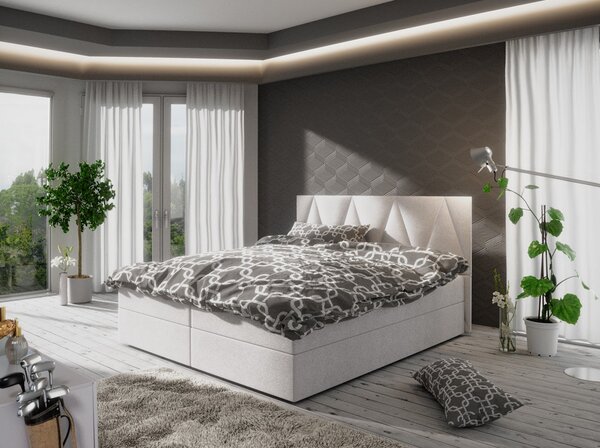 Manželská postel s úložným prostorem STIG COMFORT 3 - 200x200, béžová