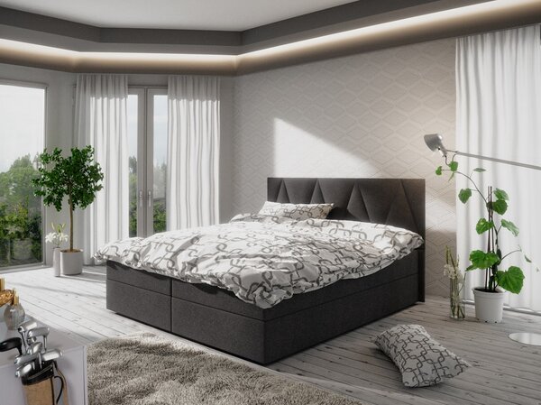 Manželská postel s úložným prostorem STIG COMFORT 3 - 160x200, černá