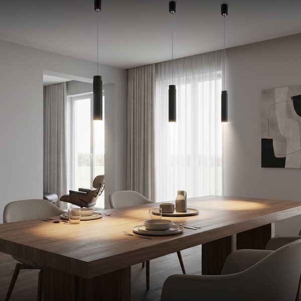 Briloner LED závěsné světlo Hang na akumulátor, černé, plastové, stmívatelné, stmívatelný, Černá, Obývací pokoj / jídelna, Plast, Moderní