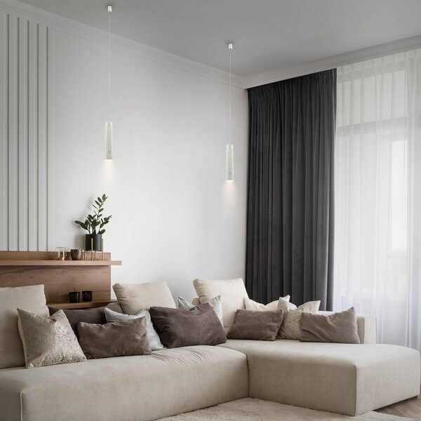 Briloner LED závěsné světlo Hang na akumulátor, bílé, plastové, stmívatelné, stmívatelný, Bílá / opál, Obývací pokoj / jídelna, Plast, Moderní