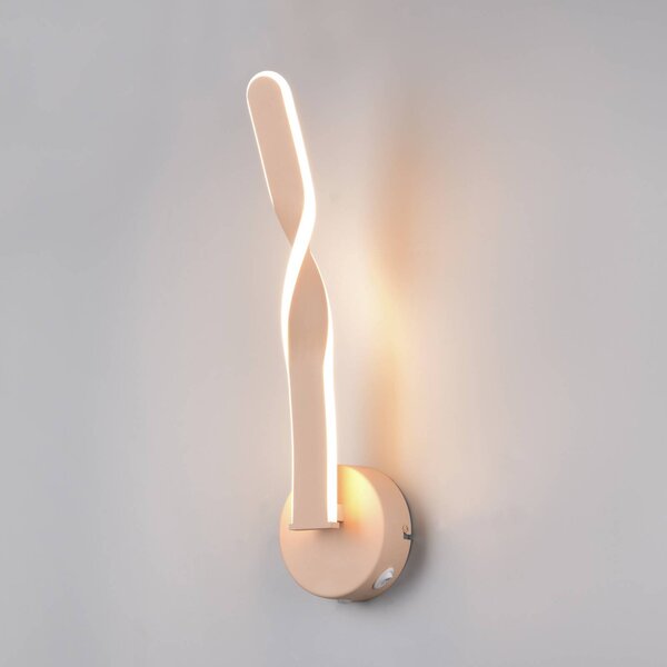Reality Leuchten LED nástěnné světlo Ginko, pískové, kov, výška 45,5 cm, Krémová / jantar, Obývací pokoj / jídelna, kov, Moderní