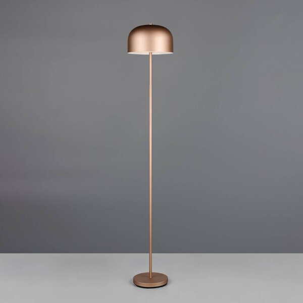 Reality Leuchten LED stojací lampa na akumulátor Jeff, coffee, stmívatelné, výška 147 cm, stmívatelný, Hnědá / rez, Ložnice, kov