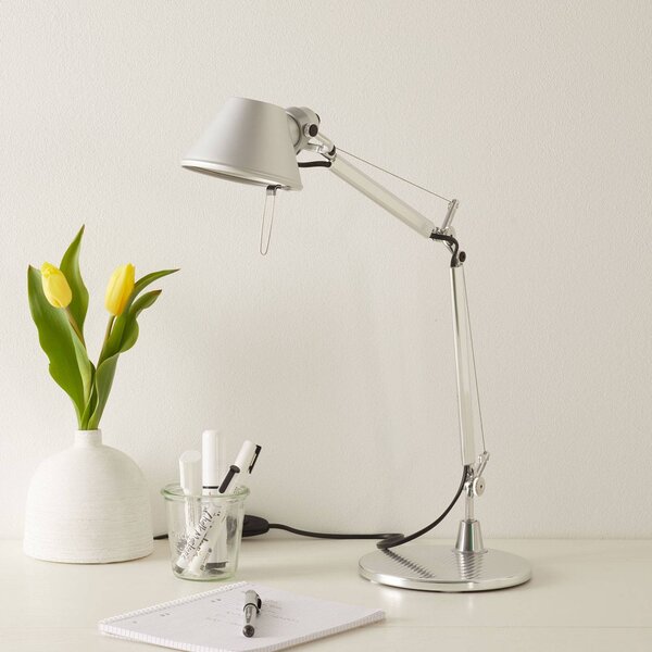 Artemide Tolomeo Micro stolní lampa, hliník, Hliník / šedá / zinek, Pracovna / kancelář, Hliník, Design