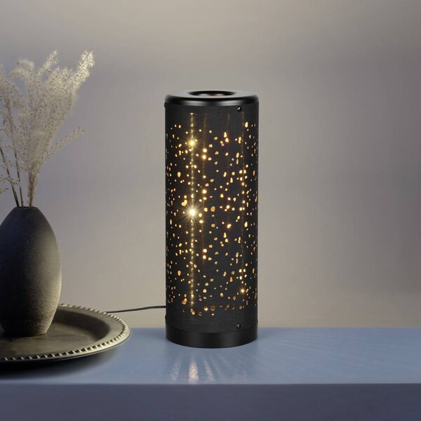 Reality Leuchten LED stolní lampa Taco, černá, plast, výška 34,5 cm, Černá, Obývací pokoj / jídelna, Plast, Moderní