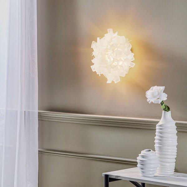 Slamp Clizia stropní světlo, Ø 32 cm, bílá, stmívatelný, Bílá / opál, Obývací pokoj / jídelna, Plast, Design
