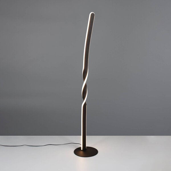 Reality Leuchten LED stojací lampa Ginko, černá matná, kov, výška 110 cm, Černá, Obývací pokoj / jídelna, kov, Moderní
