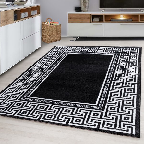 Ayyildiz, Kusový koberec Parma 9340 black, 160x230, černobílá, chodba / předsíň