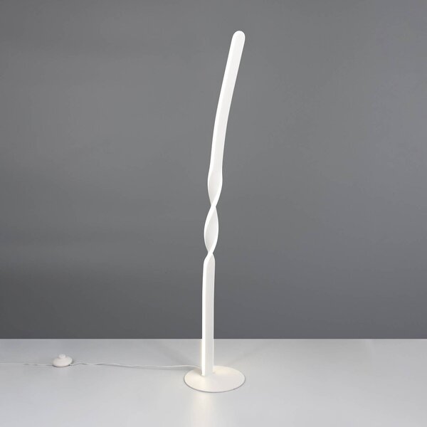 Reality Leuchten LED stojací lampa Ginko, bílá matná, kov, výška 110 cm, Bílá / opál, Obývací pokoj / jídelna, kov, Moderní