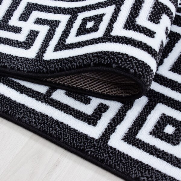Ayyildiz, Kusový koberec Parma 9340 black, 160x230, černobílá, chodba / předsíň