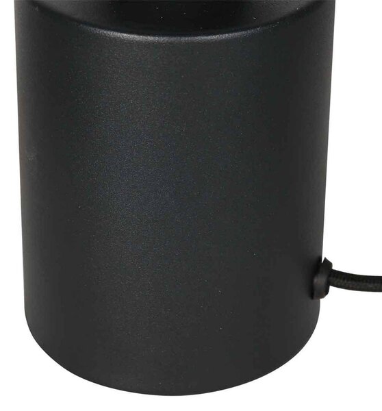 Steinhauer Stolní lampa Bloeba, černá/přírodní, kov, dřevo, E27, Světlé dřevo, Obývací pokoj / jídelna, Dřevo, Skandinávský