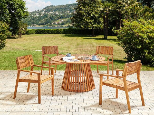 Zahradní jídelní stůl AGELLO 120 cm 120 cm Akáciové dřevo Hnědá