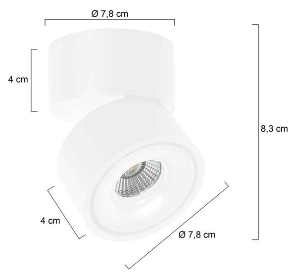 Steinhauer LED stropní bodové světlo Fez, bílé, 1-bodové, kovové, otočné, stmívatelný, Bílá / opál, Obývací pokoj / jídelna, kov, Moderní