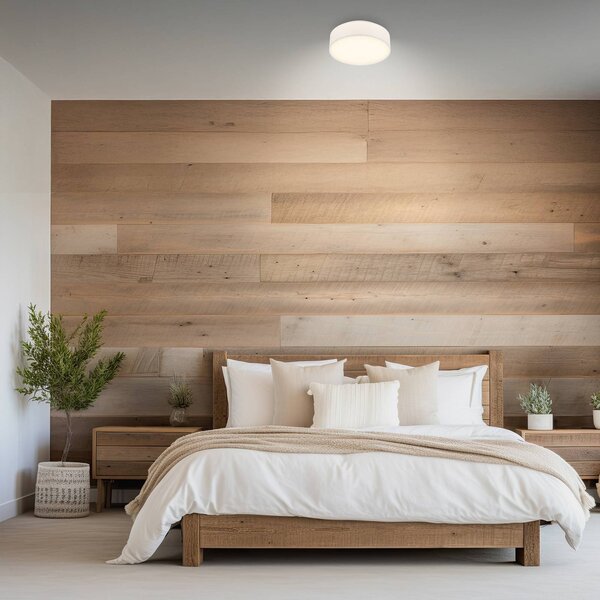 Briloner LED stropní svítidlo Duck, bílé, Ø 30 cm, textil, 3000 K, Bílá / opál, Obývací pokoj / jídelna, Textil / tkanina / hedvábí, Skandinávský