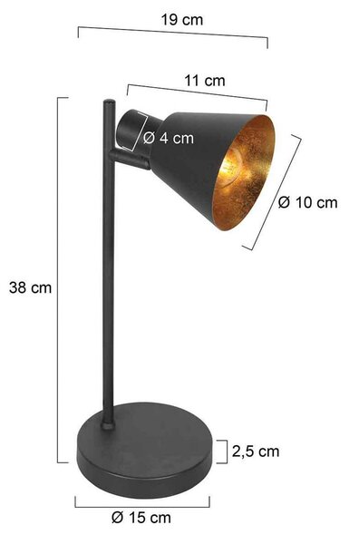 Steinhauer Stolní lampa Oeroe, 1 žárovka, černá, kov, E14, Černá, Obývací pokoj / jídelna, kov