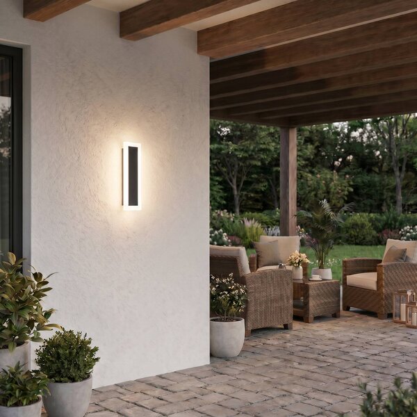 Milagro Lighting LED venkovní nástěnné svítidlo Wow, černé/bílé, kov, IP54,, Černá, kov, Moderní