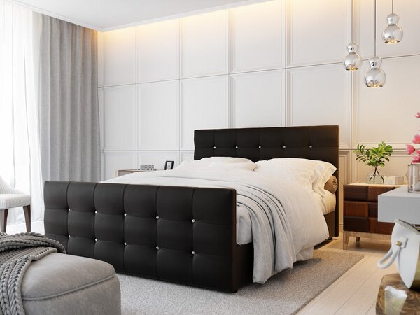 Manželská postel KAUR 1 - 200x200, černá