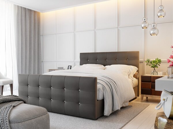 Manželská postel KAUR COMFORT 1 - 200x200, tmavě šedá