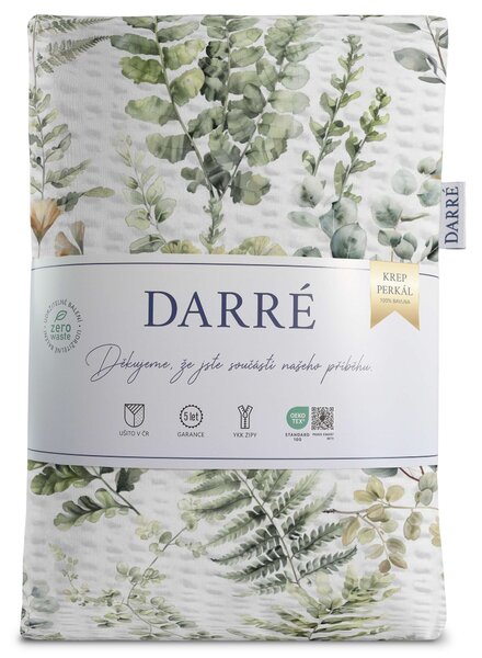 DARRÉ Krepové perkálové povlečení Vůně listů Velikost: 140 x 220 + 70 x 90