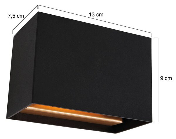 Steinhauer LED nástěnné světlo Muro 3365, černé, hranaté, G9, 2700 K, stmívatelný, Černá, Obývací pokoj / jídelna, kov, Moderní, Nástěnné svítidlo / světlem dolů