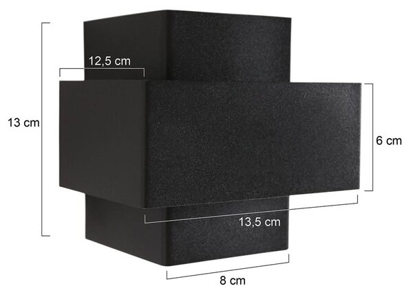Steinhauer LED nástěnné světlo Muro 3367, černé, nahoru/dolů, G9, 2 700 K, stmívatelný, Černá, Obývací pokoj / jídelna, kov, Moderní, Nástěnné svítidlo / světlem dolů