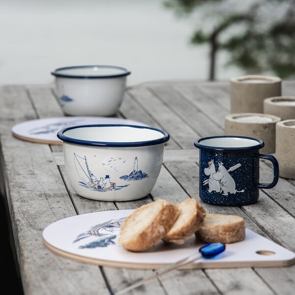 Muurla Miska Moomin Sailors 0,6l, smalt / bílo-modrá