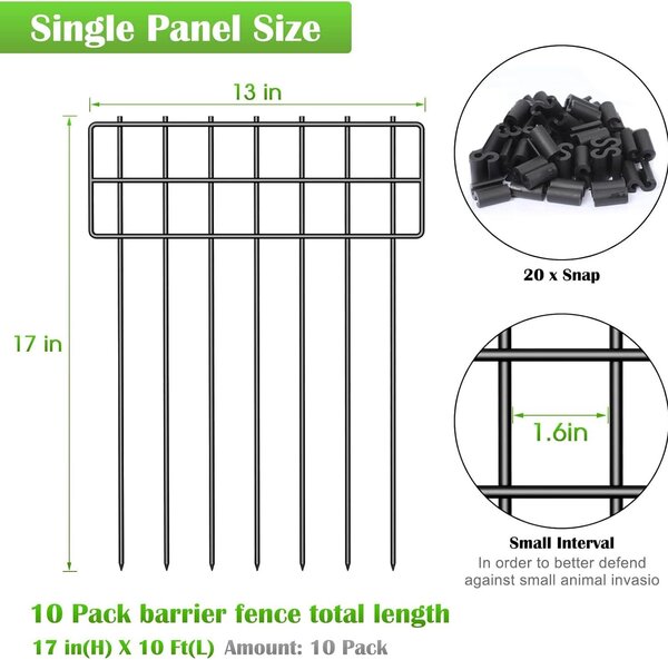 Plotový panel, 3,05 m, 10 kusů, 42 cm, kovový drát, pro venkovní použití