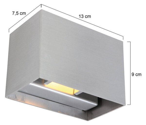 Steinhauer LED nástěnné světlo Muro 3365, ocelově šedé, hranaté, G9, 2700 K, stmívatelný, Hliník / šedá / zinek, Obývací pokoj / jídelna, kov, Moderní, Nástěnné svítidlo / světlem dolů