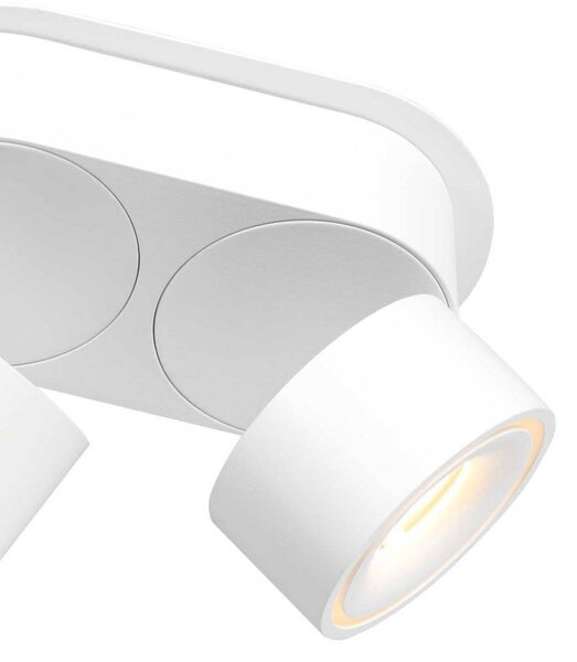 Steinhauer LED stropní bodové světlo Fez, bílé, 2-bodové, kovové, otočné, stmívatelný, Bílá / opál, Obývací pokoj / jídelna, kov, Moderní