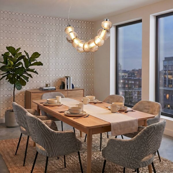 Milagro Lighting Závěsné světlo Bolla, chrom/kouřově šedá, sklo, délka 79,5 cm, Chrom / stříbro, Obývací pokoj / jídelna, Sklo, Moderní