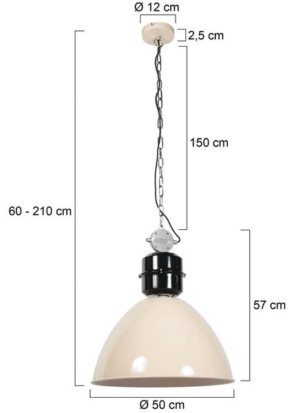 Steinhauer Závěsné světlo Frisk, krémová, kov, E27, stmívatelný, Krémová / jantar, Obývací pokoj / jídelna, kov, Industriální design