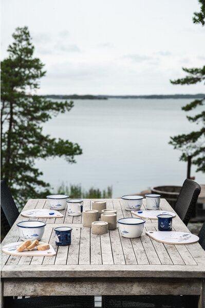Muurla Miska Moomin Sailors 0,6l, smalt / bílo-modrá