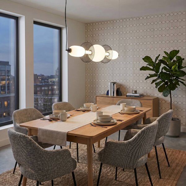 Milagro Lighting Závěsné světlo Arame, černá/bílá, sklo, délka 93,5 cm, Černá, Obývací pokoj / jídelna, Sklo, Moderní