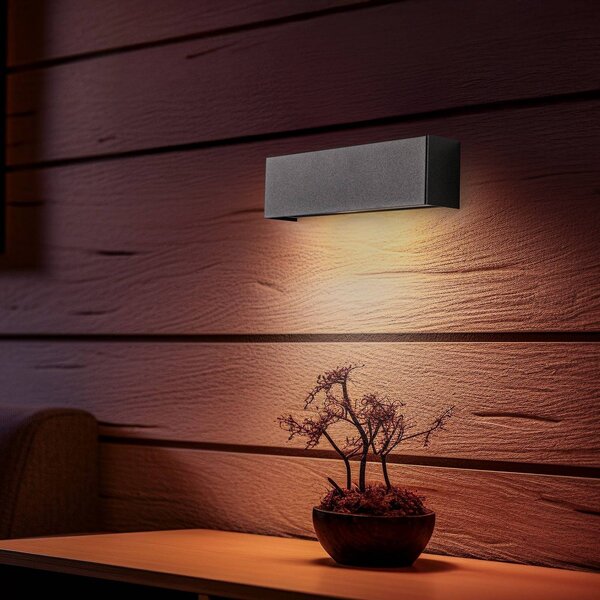 Nowodvorski Lighting Nástěnné světlo Straight XS, šířka 26 cm, černé, stmívatelný, Černá, Obývací pokoj / jídelna, kov, Moderní, Nástěnné bodové svítidlo