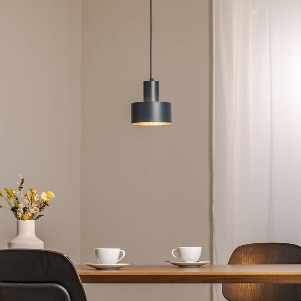 SIGMA Závěsné světlo Rif S, antracit, 1 žárovka, Ø 15 cm, ocel, stmívatelný, Černá, Obývací pokoj / jídelna, kov, Moderní