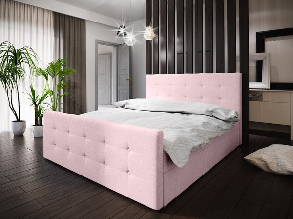 Boxspringová manželská postel VASILISA 1 - 200x200, růžová