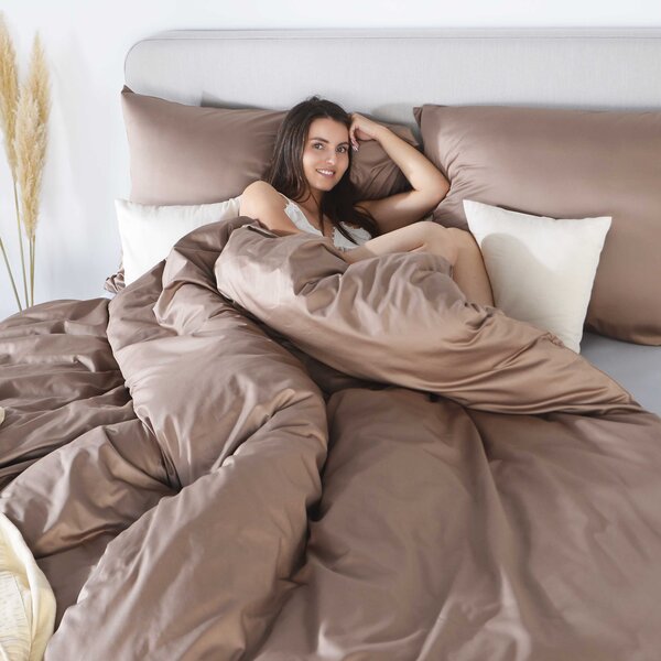 DARRÉ Saténové povlečení Chocolate touch - GOTS Velikost: 140 x 200 + 70 x 90
