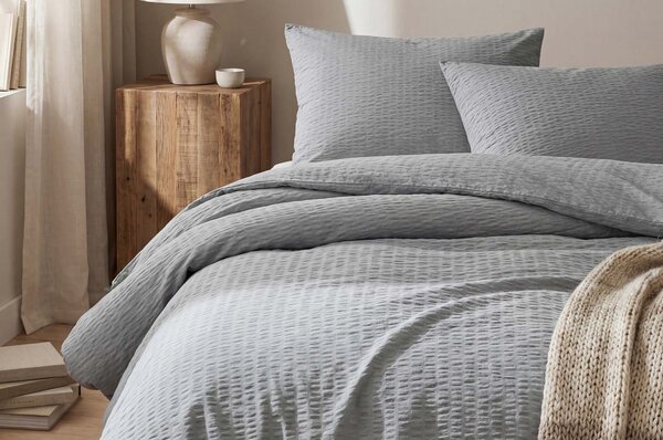 DARRÉ Krepové perkálové povlečení Jednobarevné - světle šedé Velikost: 140 x 200 + 70 x 90