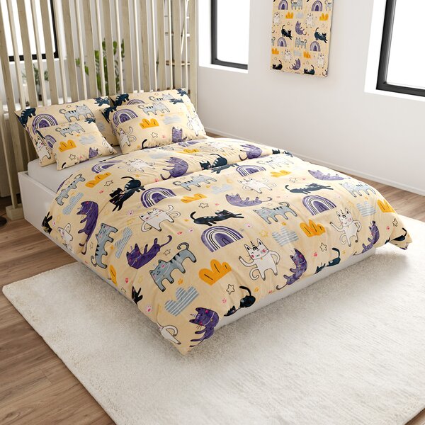 Mikroplyšové povlečení PURRSLEEP béžové Rozměr povlečení: 70 x 90 cm | 140 x 220 cm