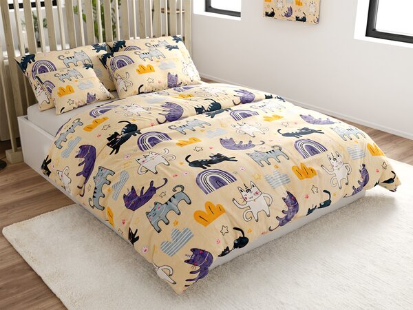Mikroplyšové povlečení PURRSLEEP béžové Rozměr povlečení: 70 x 90 cm | 140 x 220 cm