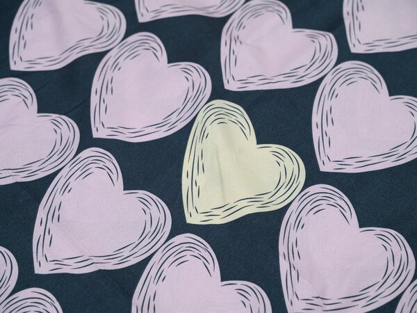 Povlečení z mikrovlákna VIOLET HEARTS světle fialové Rozměr povlečení: 2 ks 70 x 80 cm | 160 x 200 cm
