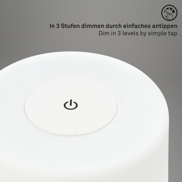 Briloner 7420016 - LED Stm. nabíjecí dotyková stolní lampa LED/4W/5V 3000K bílá