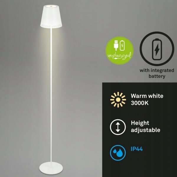 Briloner 1438016 - LED Stm. dotyková stojací lampa LED/3,5W/5V 3000K 130 cm bílá