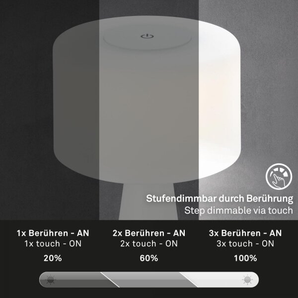 Briloner 7420016 - LED Stm. nabíjecí dotyková stolní lampa LED/4W/5V 3000K bílá