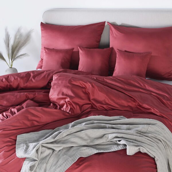 DARRÉ Saténové povlečení Red Velvet - GOTS Velikost: 140 x 200 + 70 x 90