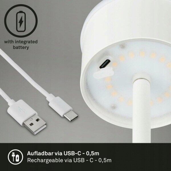 Briloner 1438016 - LED Stm. dotyková stojací lampa LED/3,5W/5V 3000K 130 cm bílá