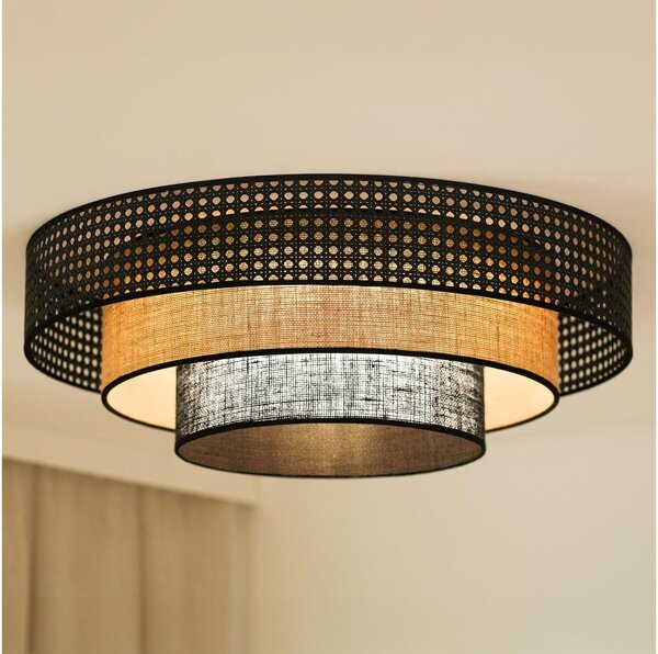 Brilagi - LED Stropní svítidlo DAKOTA LUNETA LED/12W/230V pr. 60 cm černá/ratan